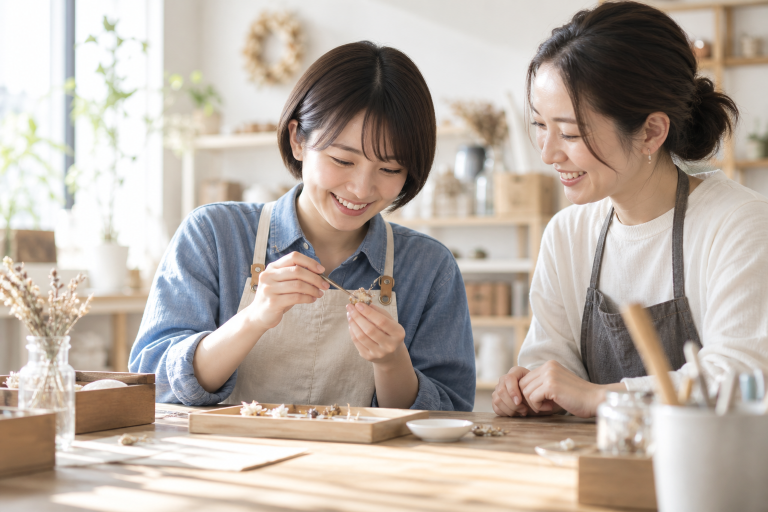 一緒にものづくりを楽しむ人々のイメージ